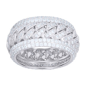 925 Sterling Silver Mens Cubic-Zirconia Fashion Ring Size 9